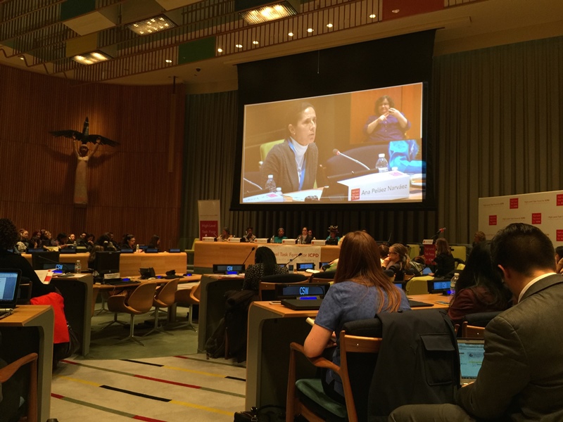 Ana Peláez participando en Naciones Unidas