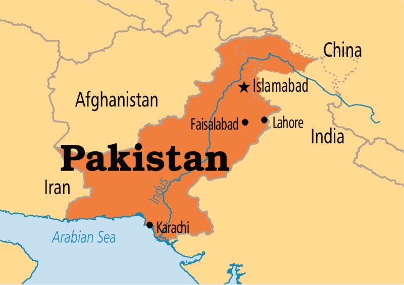 Mapa de Pakistán