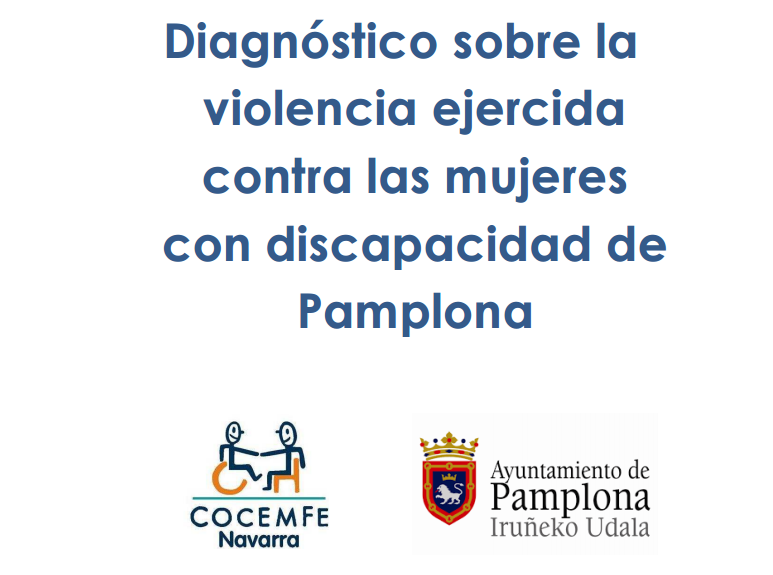 Detalle de la portada del estudio 'Diagnóstico  sobre la violencia ejercida contra las mujeres con discapacidad de Pamplona'