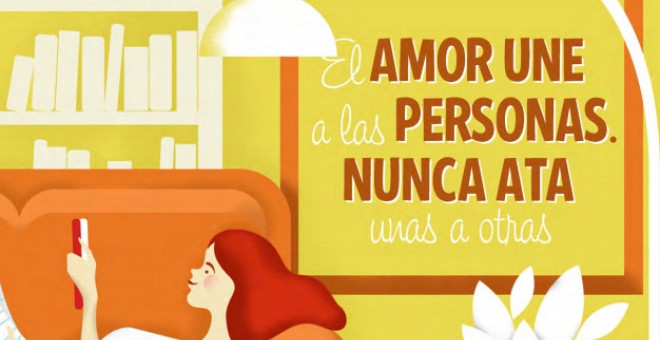 Viñeta que ilustra que el amor no ata a las personas