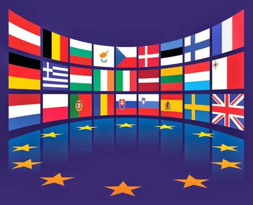 Banderas y estrellas, símbolo de la UE