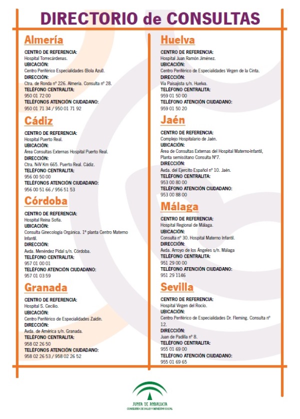 Directorio de consultas accesibles en Andalucía