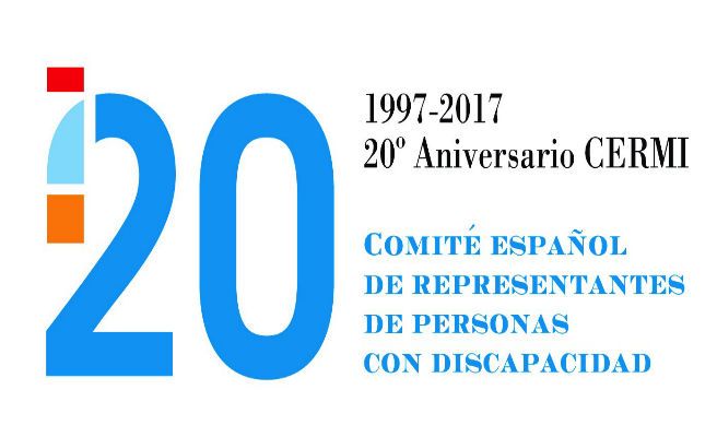 Logotipo del CERMI 20º aniversario