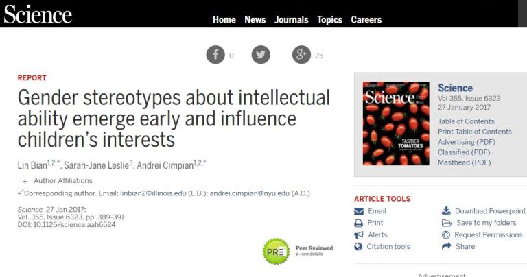 Detalle del artículo publicado por el Sciencie