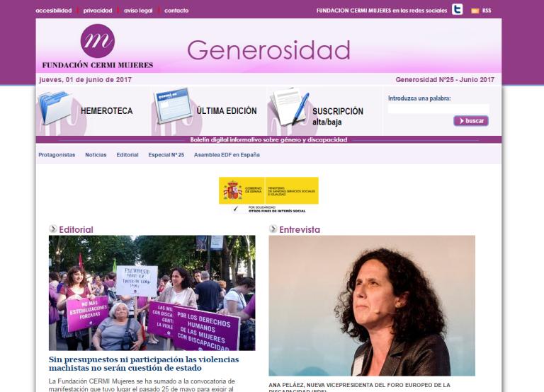 Detalle de la portada del 25 boletín 'Generosidad'