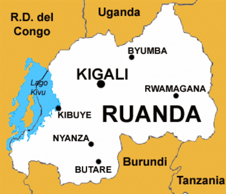 Mapa de Ruanda
