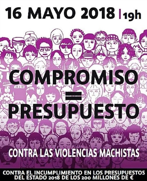 Cartel de la manifestación para exigir el cumplimiento del Pacto de Estado contra la Violencia de Género