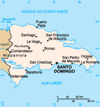 Mapa político de República Dominicana
