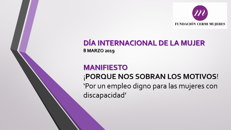 Cartel del Manifiesto del 8 de Marzo de 2019 - Día Internacional de la Mujer de Fundación CERMI Mujeres