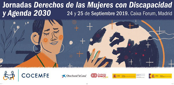 Cartel de las jornadas de Cocemfe ‘Derechos de las Mujeres con Discapacidad y Agenda 2030’