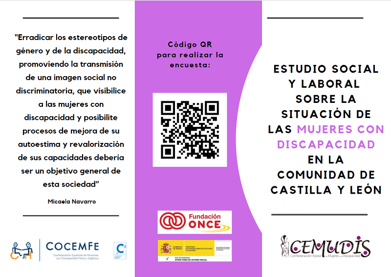 La Confederación de Mujeres con Discapacidad invita a participar en un estudio social y laboral sobre la situación de las mujeres con discapacidad en la Comunidad de Castilla y León