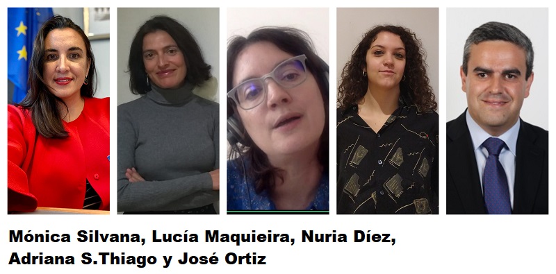 Algunos de los participantes en el conversatorio: Mónica Silvana, Lucía Maquieira, Nuria Díez, Adriana S.Thiago y José Ortiz