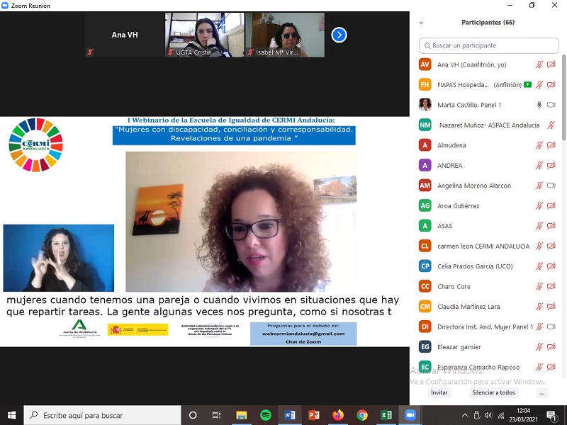 CERMI Andalucía. Mujeres con discapacidad exigen avanzar en la asistencia personal, más apoyo de la administración y una mayor corresponsabilidad social para mejorar la conciliación