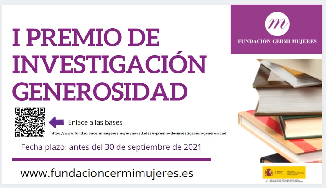 Cartel de la convocatoria del I Premio de Investigación ‘Generosidad’	