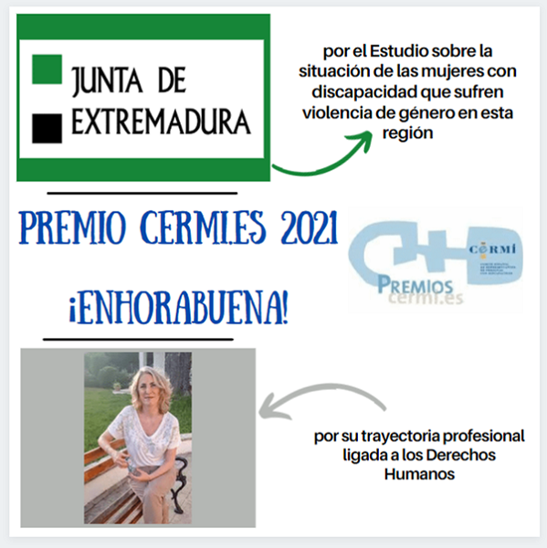 Cartel de felicitación por los premios cermi.es 2021 