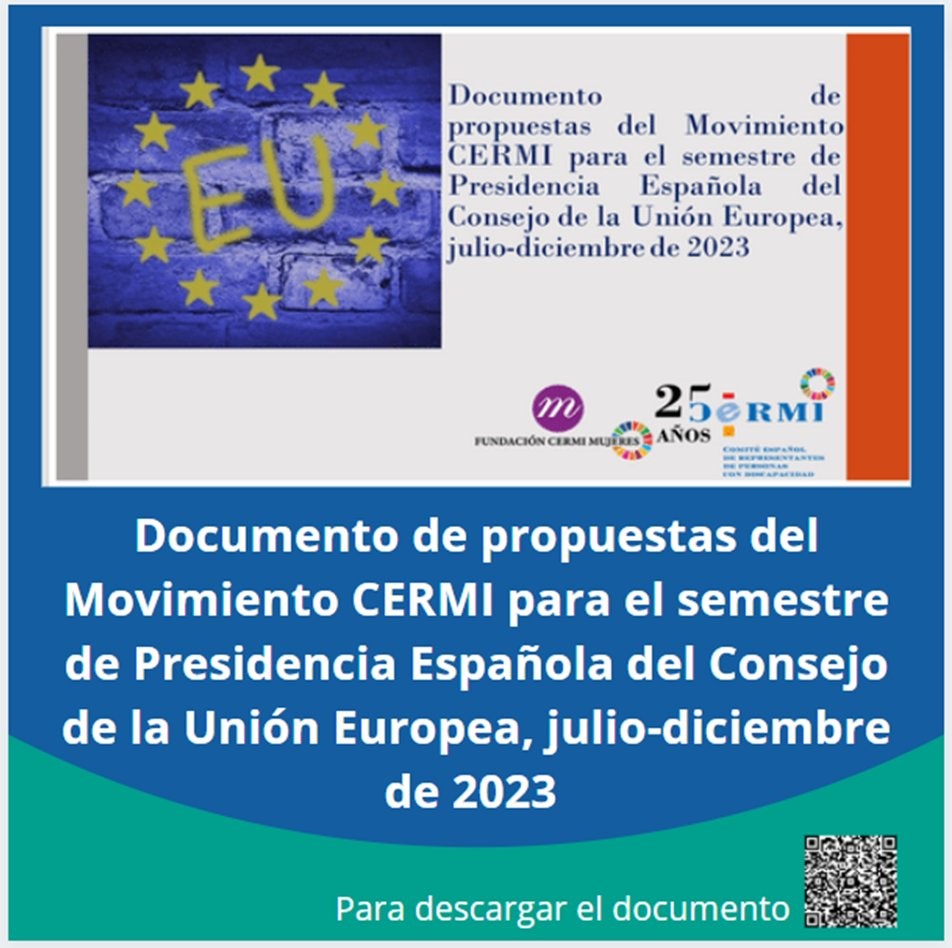 El movimiento CERMI plantea al Gobierno una Presidencia Española de la UE 2023 en clave de inclusión