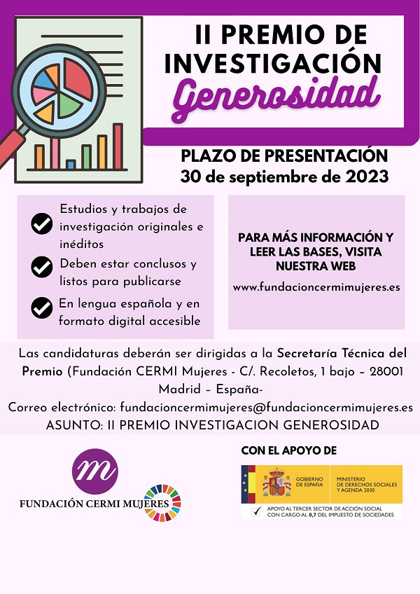 CERMI Mujeres convoca el II Premio de Investigación ‘Generosidad’