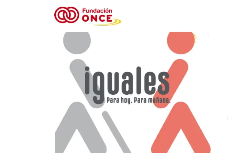 Imagen de la web de Fundación ONCE. donde se lee, 'iguales para hoy, para mañana'