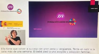 Momento del XXXII Webinario "No estás sola"""