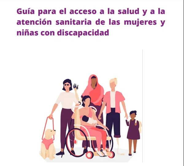 Detalle de la portada de “Guía para el acceso a la salud y a la atención sanitaria de las mujeres y niñas con discapacidad”