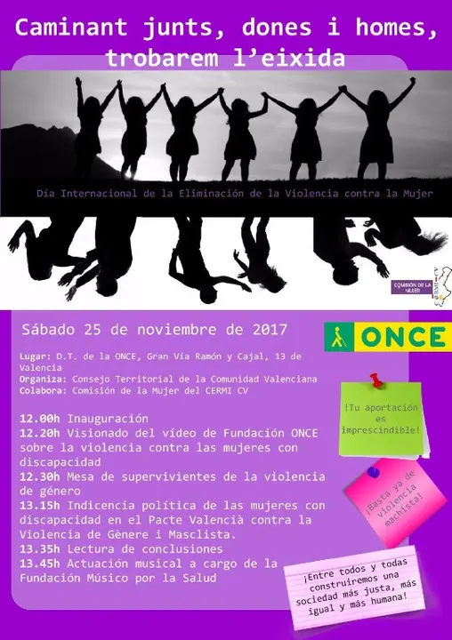 Cartel de CERMI Comunidad de Valencia alertando de que las mujeres con discapacidad quedarán atrás si los recursos