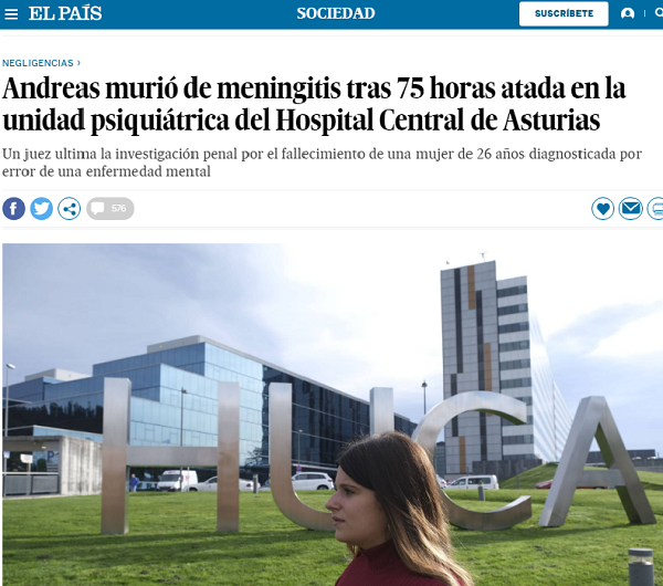 Detalle del artículo de El País al que se hace referencia en el editorial de FCM con Andreas en la foto