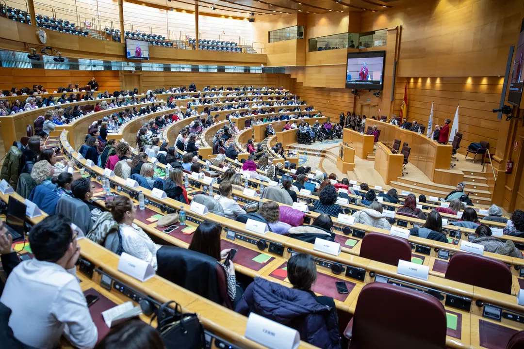 Fotografía de la sala del hemiciclo del Senado durante el Parlamento de las Mujeres con Discapacidad