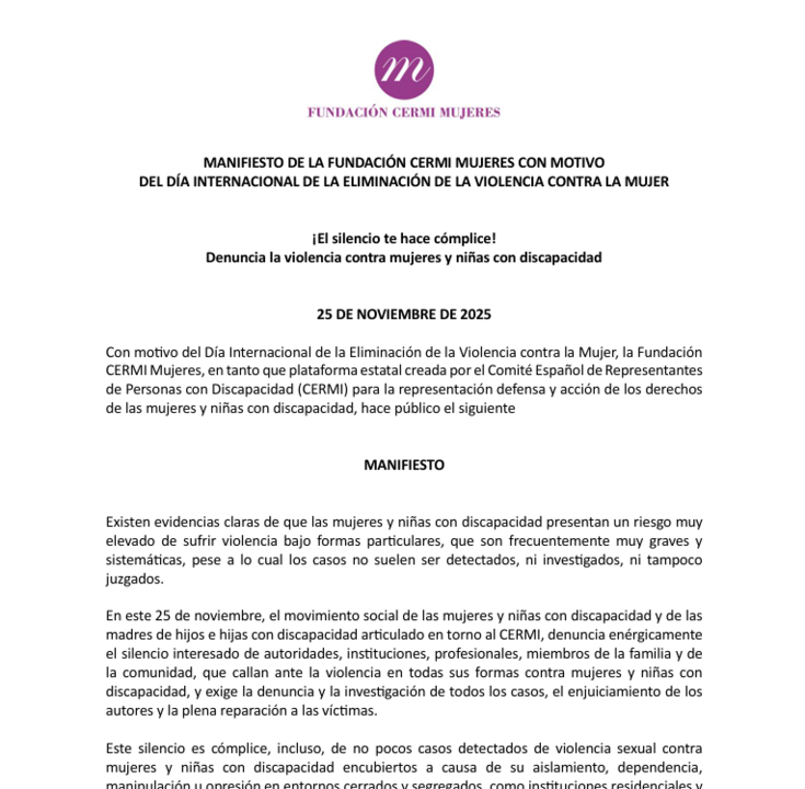 Imagen del manifiesto 25 N