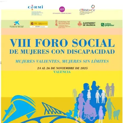 Imagen de la cartela del VIII Foro Social. Aparecen los logotipos de los organizadores y financiadores del evento