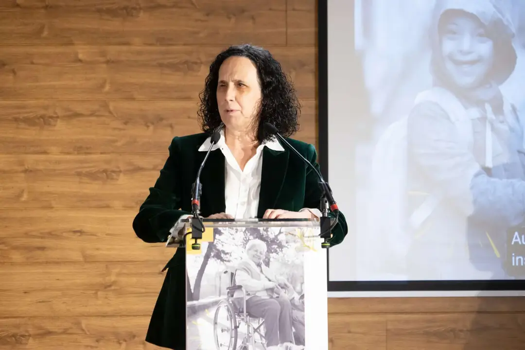 Imagen de Ana Peláez en el discurso del Premio Nacional de Discapacidad