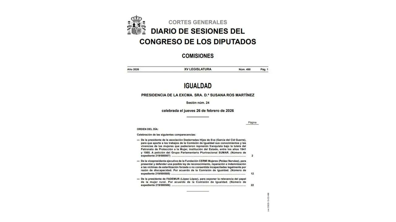 Imagen del texto de la comparecencia de Ana Pel&aacute;ez el pasado jueves 26 de febrero