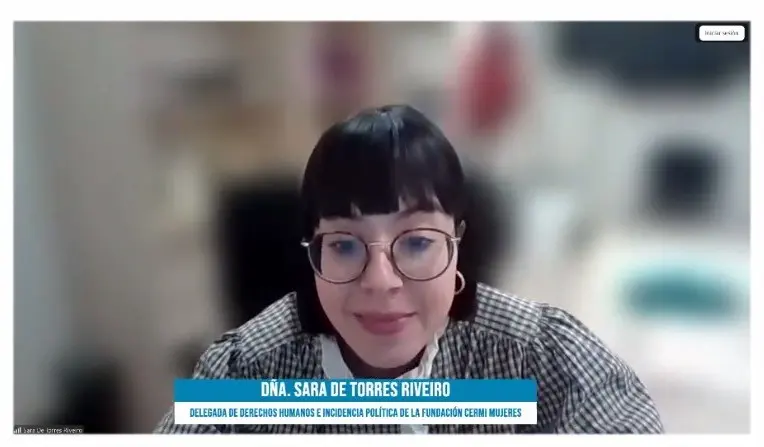 Imagen de Sara De Torres durante su intervenci&oacute;n