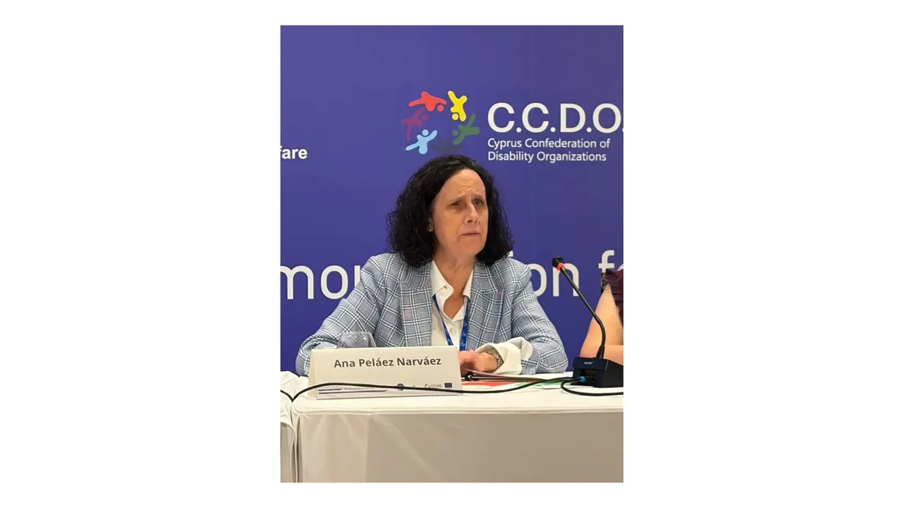 Imagen de Ana Pel&aacute;ez en la Asamblea General en Chipre