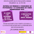 Infografía de la invitación a la exposición de fotografía de Generosidad 2025