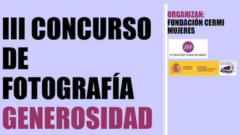 Imagen del cartel del  III Concurso de Fotografía ‘Generosidad’