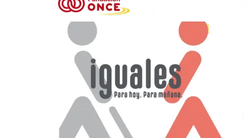Imagen de la web de Fundación ONCE. donde se lee, 'iguales para hoy, para mañana'