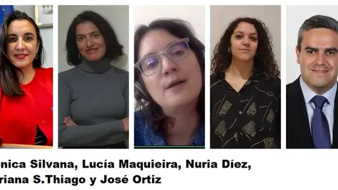 Algunos de los participantes en el conversatorio: Mónica Silvana, Lucía Maquieira, Nuria Díez, Adriana S.Thiago y José Ortiz