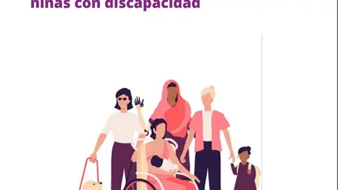 Detalle de la portada de “Guía para el acceso a la salud y a la atención sanitaria de las mujeres y niñas con discapacidad”