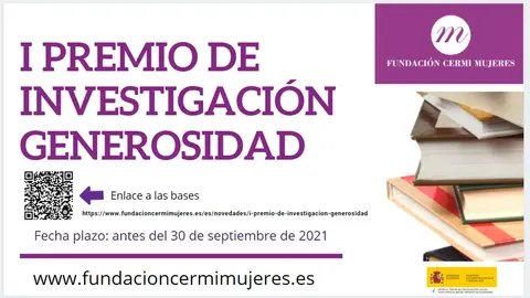 Cartel de la convocatoria del I Premio de Investigación ‘Generosidad’	