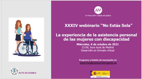 CERMI Mujeres reivindica la figura de la asistencia personal como un “derecho fundamental” para las mujeres con discapacidad