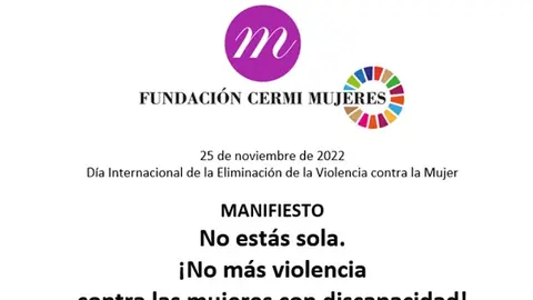 No estás sola - manifiesto 25 de noviembre de 2022