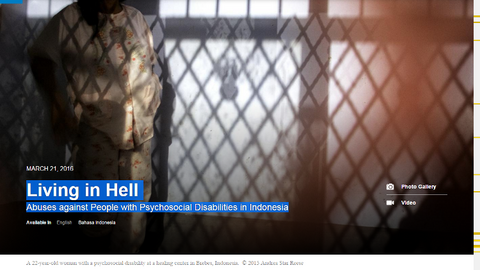 Escalofriante informe de ‘Human Right Watch’ sobre la situación de las personas con discapacidad psicosocial en Indonesia