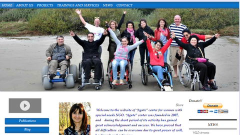 Portada de la página web de la ONG Agate