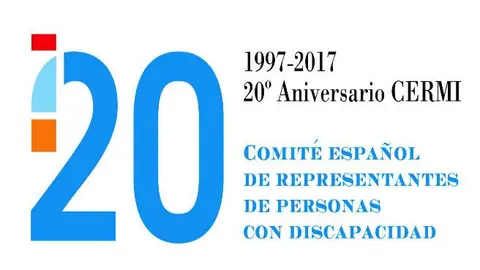 Logotipo del CERMI 20º aniversario
