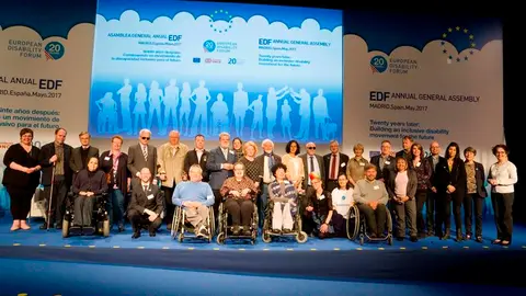 Momento de la Asamblea del EDF celebrada en Madrid durante la que se adoptó la Declaración de Madrid Renovada