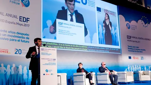 Alberto Durán, secretario general del CERMI, en un momento de la Asamblea General del EDF en España