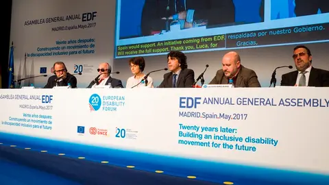 Momento de la Asamblea del EDF celebrada en Madrid durante la que se adoptó la Declaración de Madrid Renovada