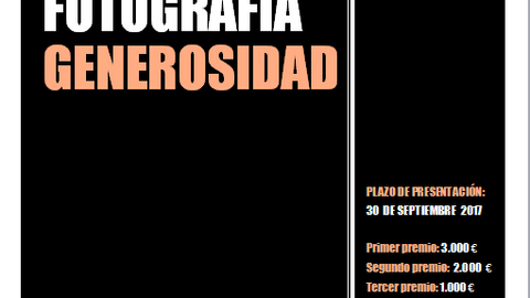 Cartel del II Concurso de Fotografía Generosidad: "No más institucionalizaciones"""