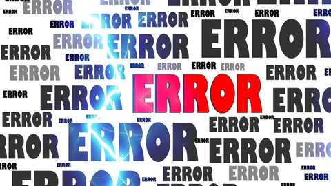 Imagen con la palabra error escrita numerosas veces