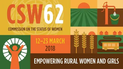 Logotipo de la 62° sesión de la Comisión de las Naciones Unidas sobre el Estatus de la Mujer (CSW62)